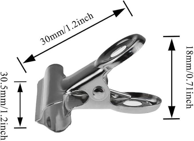 HAHIYO 1.25inch Silver Bulldog Clips Metal File Hinge Binder Clips Clamps Save - Image 2
