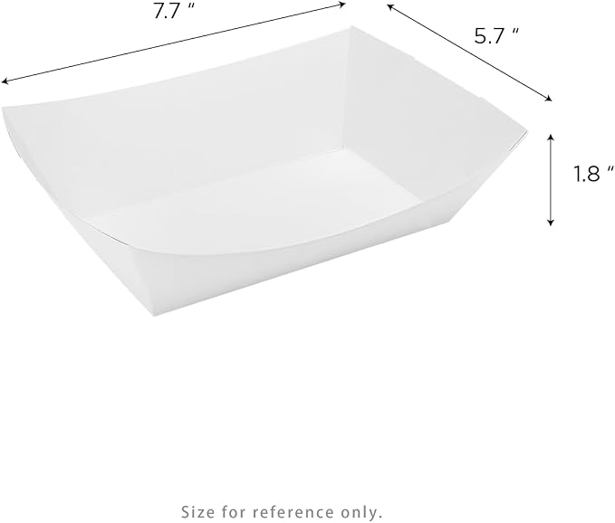 Karat White Paper Food Trays Disposable Food Boats - Image 3