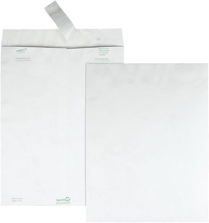 Quality Park Tyvek Envelopes, Large 10x13 Mailers, Easy-to-Open Tamper Evident - Image 2
