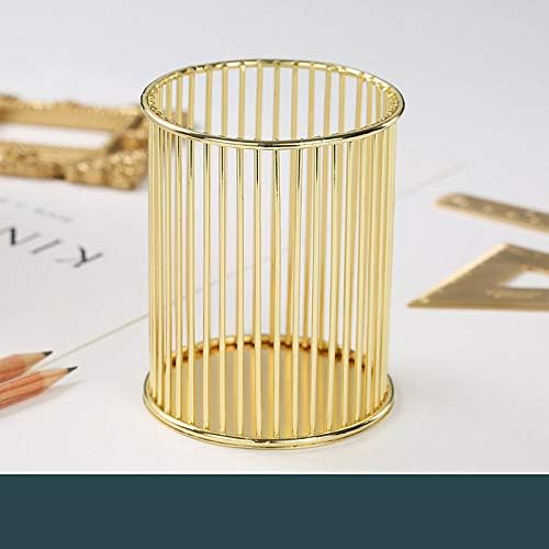 HSYMQ Gold Metal Pen Holder for Desk, Makeup Brushes Cup, Pencil Holders - Image 7