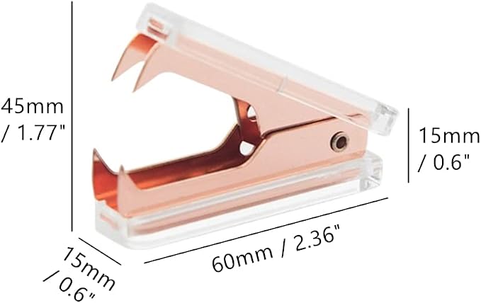 NatSumeBasics Clear Acrylic Staple Remover 2pcs Rose Gold Cute Staple Stapler - Image 6