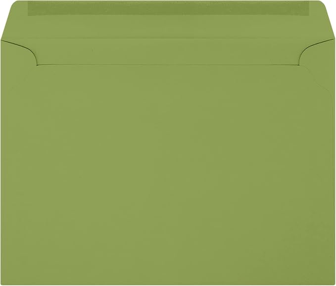 LUXPaper 9 x 12 Booklet Envelopes | Avocado Green | 70lb. Text | 50 Qty - Image 2