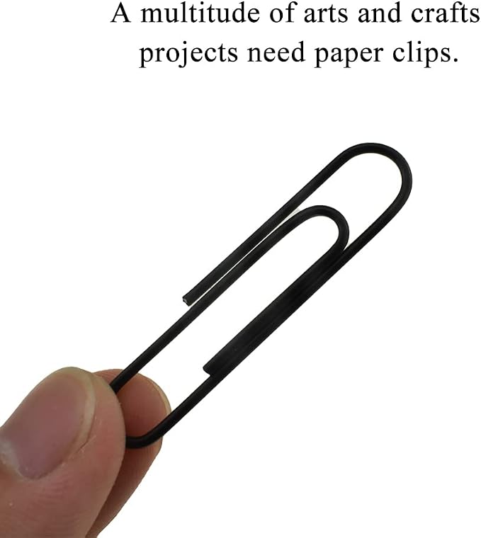HAHIYO Paper Clips Large 2 inches Length Black Paperclips Vinyl Coated Prevent - Image 4