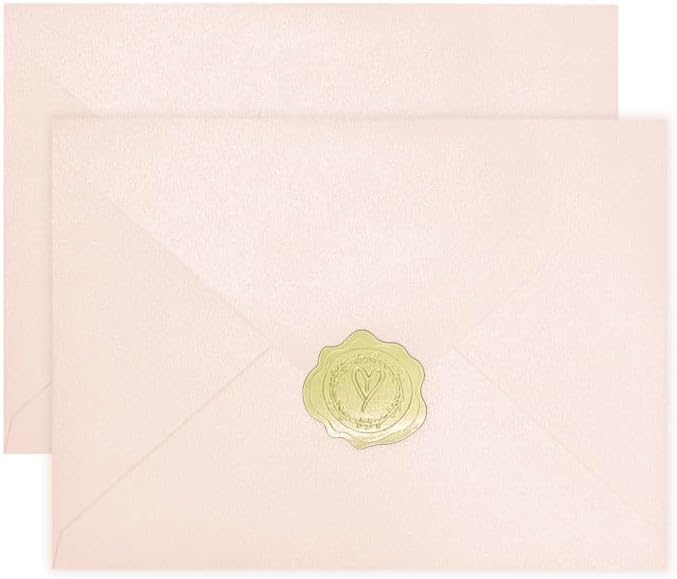 YINUOYOUJIA 50 PCS Pearl Brush Pink Envelopes A7, 5 x 7 Brush Pink Shimmer by YINUOYOUJIA