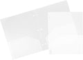 JAM PAPER Heavy Duty Plastic 3 Hole Punch Pocket Folders by JAMPaper