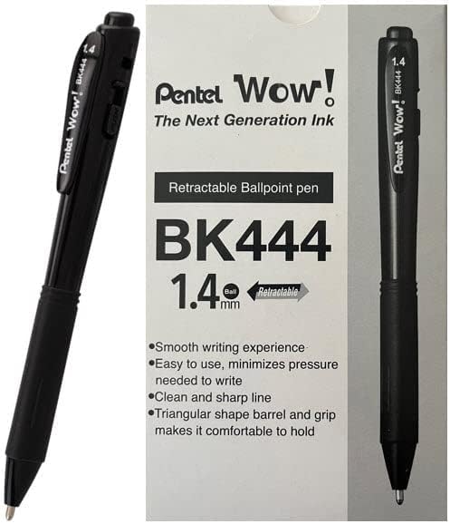 Pentel Wow! Retractable Super Smooth Ballpoint Pen, Bold Line, Triangular Barrel - Image 2
