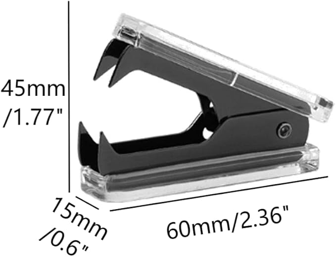 1PC Clear Black Staples Remover Acrylic Luxury Black Metal Body Staple Puller - Image 2