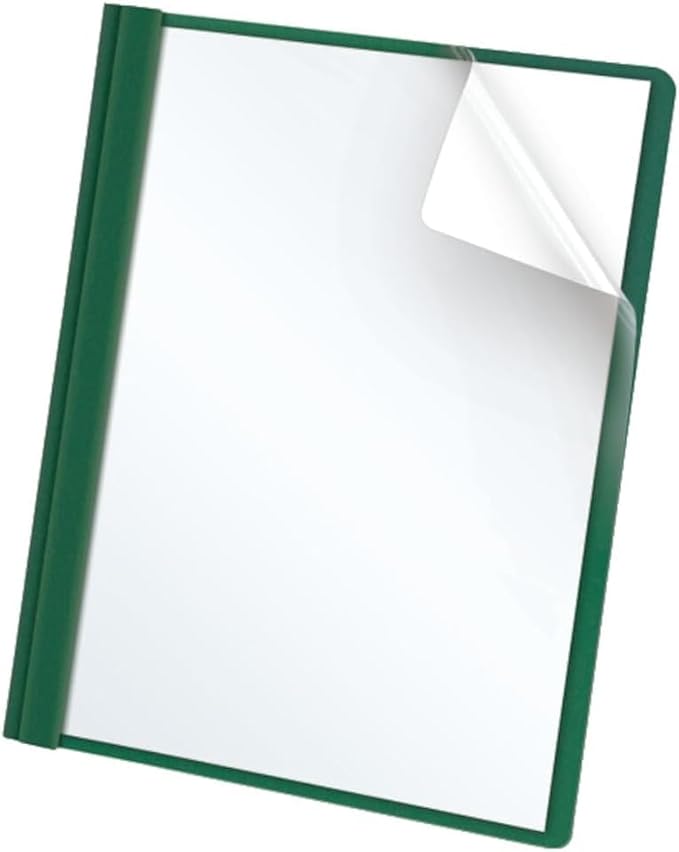 Oxford Clear Front Report Covers, Letter Size, Hunter Green, 25 per Box by Oxford