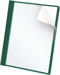 Oxford Clear Front Report Covers, Letter Size, Hunter Green, 25 per Box by Oxford