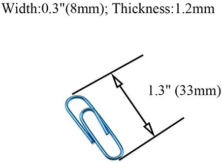 HAHIYO Paper Clips Large 1.3 inches Length Blue Paperclips Vinyl Coated Prevent - Image 2