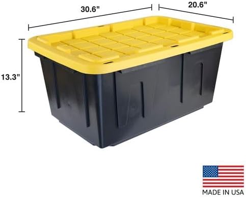 CX BLACK & YELLOW 27-Gallon Heavy Duty Stackable Storage Bins - Image 2