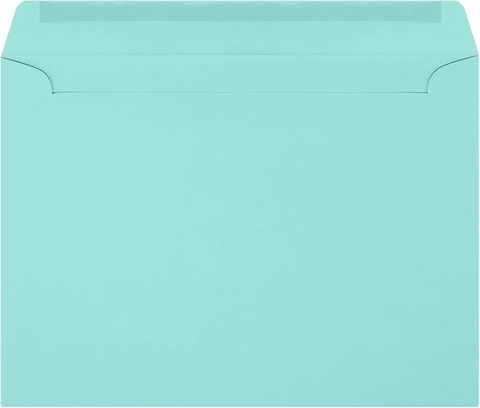 LUXPaper 9 x 12 Booklet Envelopes | Seafoam Blue | 80lb. Text | 50 Qty - Image 2