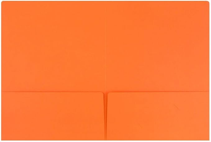 LUXPaper 9" x 12" Presentation Folders | Two Pocket | Mandarin Orange | 100lb. - Image 3