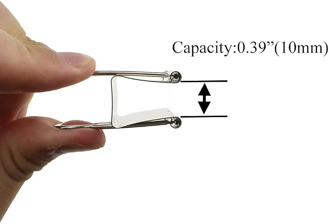 HAHIYO Binder Clips Paper Clamps Spring Steel Sturdy Medium 1.26 inches Width - Image 2
