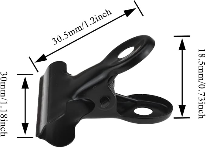 HAHIYO 1.25inch Black Bulldog Clips Metal File Hinge Binder Clips Clamps Save - Image 2