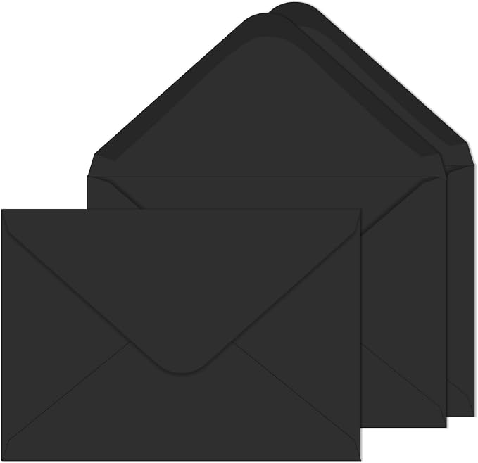 A7 Envelopes 100 Pack Black Envelopes 5x7 V-shaped Flap, Suitable by Ouzoustate
