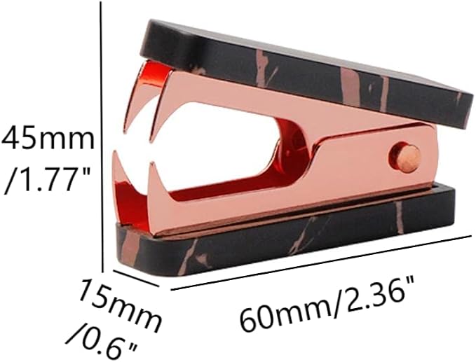1PC Marble Black Rose Gold Staples Remover Acrylic Luxury Rose Gold Metal Body - Image 2