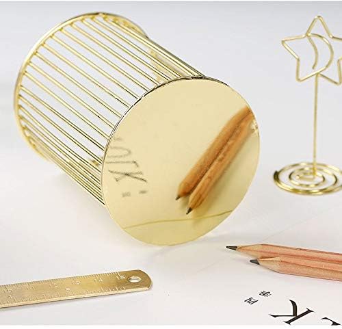 HSYMQ Gold Metal Pen Holder for Desk, Makeup Brushes Cup, Pencil Holders - Image 6
