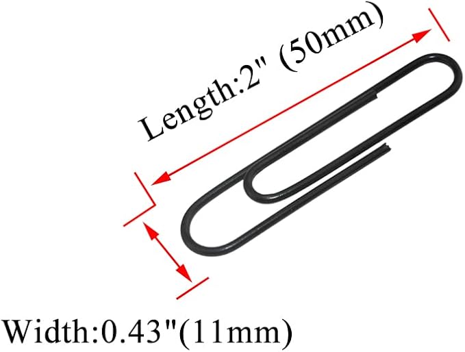 HAHIYO Paper Clips Large 2 inches Length Black Paperclips Vinyl Coated Prevent - Image 2