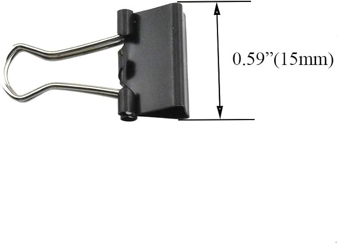 HAHIYO Binder Clips Paper Clamps Spring Steel Sturdy Mini 0.59 inches Width 0.2 - Image 2