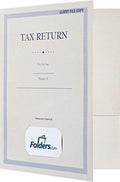 LUXPaper 9" x 12" Tax Return Folders | Two Pocket | Front Card Slit | Natural | by LUXPaper