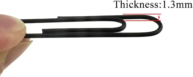 HAHIYO Paper Clips Large 2 inches Length Black Paperclips Vinyl Coated Prevent - Image 3