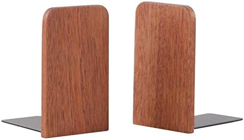Muso Wood Book Ends for Shelves, Non-Slip Bookends, Heavy Duty Wooden Bookend - Image 3