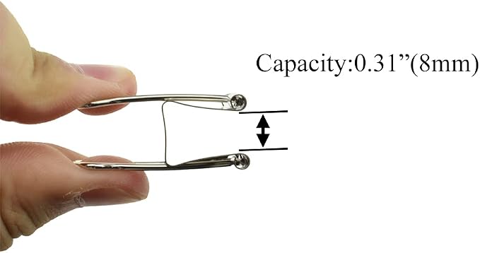 HAHIYO Binder Clips Paper Clamps Spring Steel Sturdy 0.98 inches Width 0.31 - Image 2