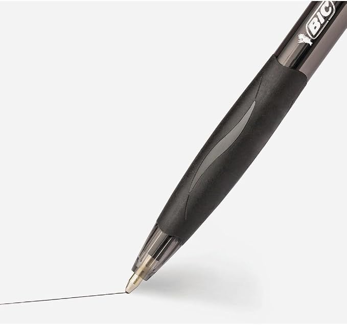BIC Glide Black Retractable Ballpoint Pens, Medium Point, 2-Count Pack - Image 4