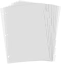 3 Ring Frosted Transparent Binder Dividers, 8 Tab Clear Dividers, A4 Size by KALIONE