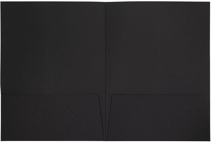LUXPaper 9" x 12" Presentation Folders | Two Pocket | Black Linen | 100lb. - Image 4