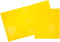 JAM PAPER Heavy Duty Plastic 3 Hole Punch Pocket Folders by JAMPaper