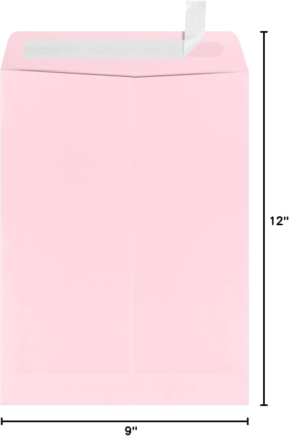 LUXPaper 9 x 12 Open End Envelopes | Peel & Press | Candy Pink | 80lb. Text | 1 - Image 6