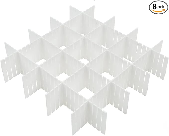 8Pcs Drawer Dividers, Adjustable Drawer Organizer by Flytianmy