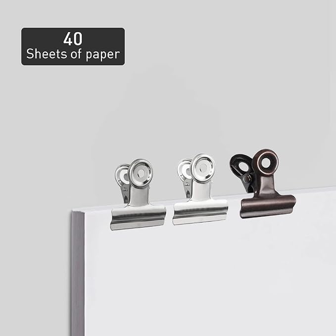Bulldog Clips 0.86 Inch 30 PCS, Round Head Metal Bulldog Clips, 3 Colors - Image 4