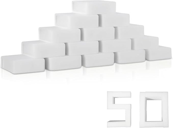 Magic Sponge Eraser 50 Pack, GRS Certified Melamine Sponge | No Scratch & Super by ISDGER
