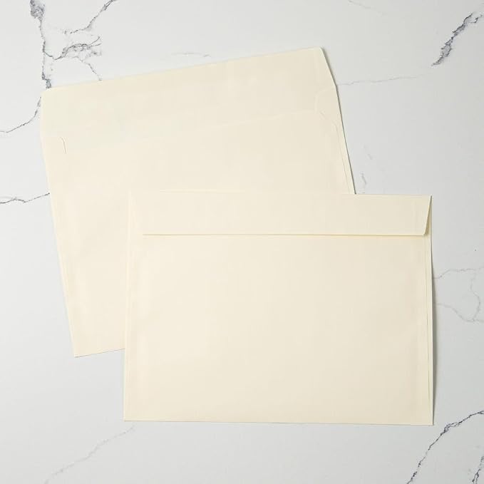 LUXPaper 9 x 12 Booklet Envelopes | Natural Linen | 80lb. Text | 250 Qty - Image 5