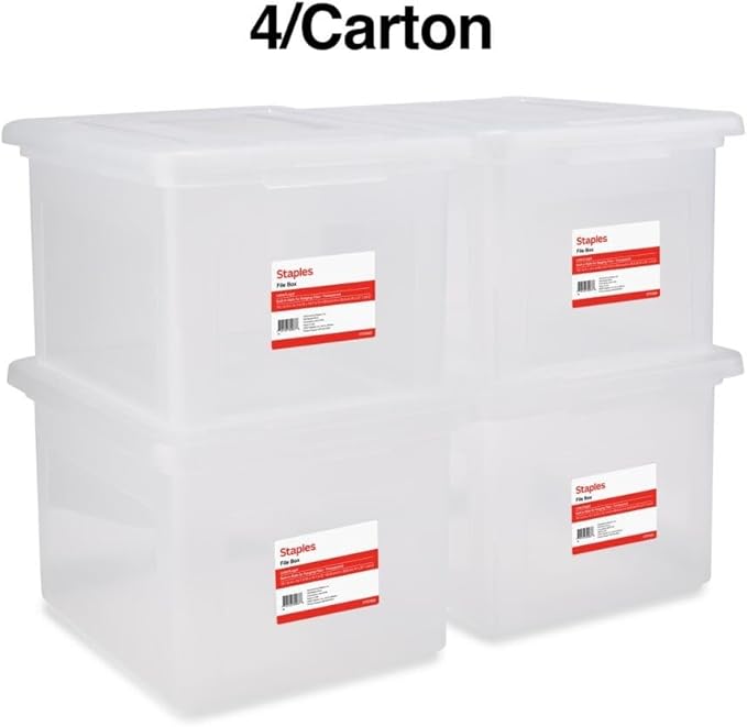 STAPLES Plastic File Box with Snap Lid, Letter/Legal Size - Image 3