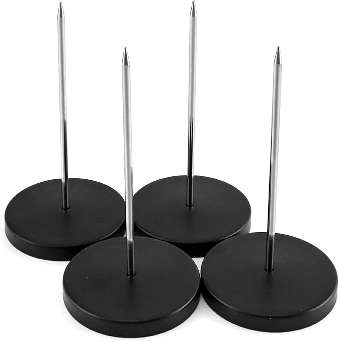 QWORK Desk Receipt Holder, 4 Pack Spike Stick Receipts Check Bill Fork by QWORK