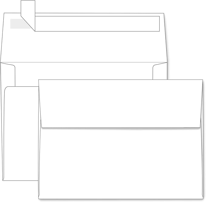 A7 White Self Seal Envelopes 100 Pack, Goefun Printable Envelopes by Goefun