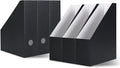 Rempry Magazine File Holders Black Set of 6, Foldable Cardboard Document by Rempry