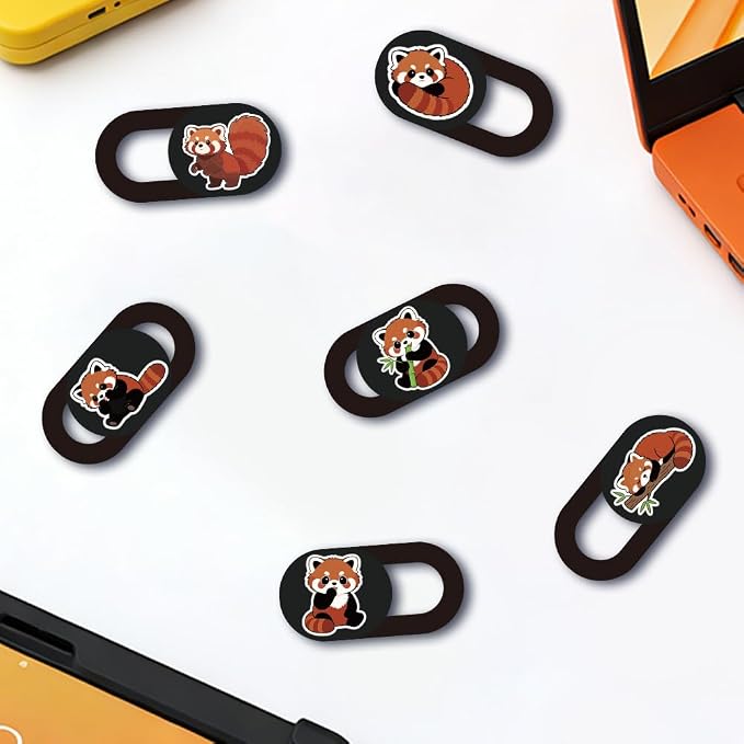 6Pcs 6 Styles Red Panda Camera Cover Slide Cute Privacy Guard Accessories - Image 4