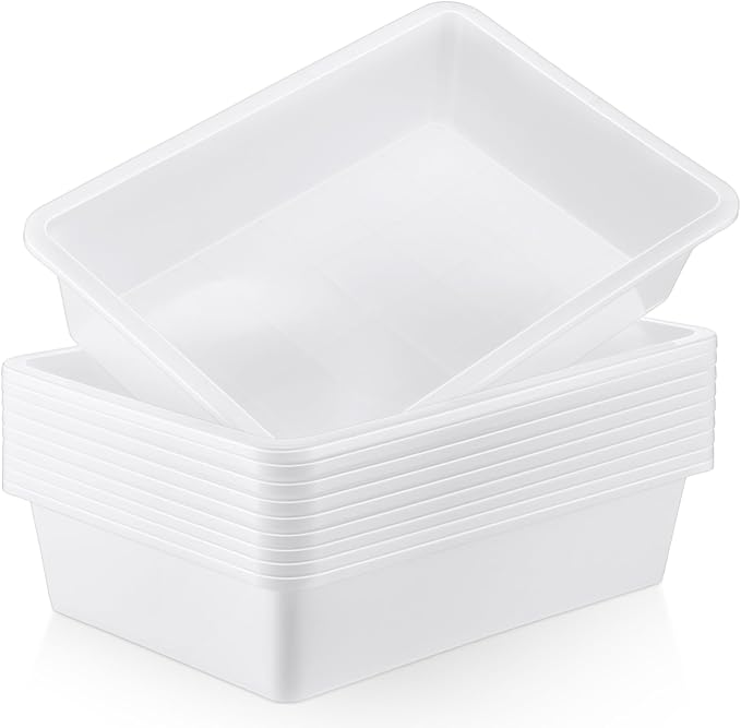 Hoteam 10 Pcs Flat Storage Organizer Tray Bin Paper Tray by Hoteam