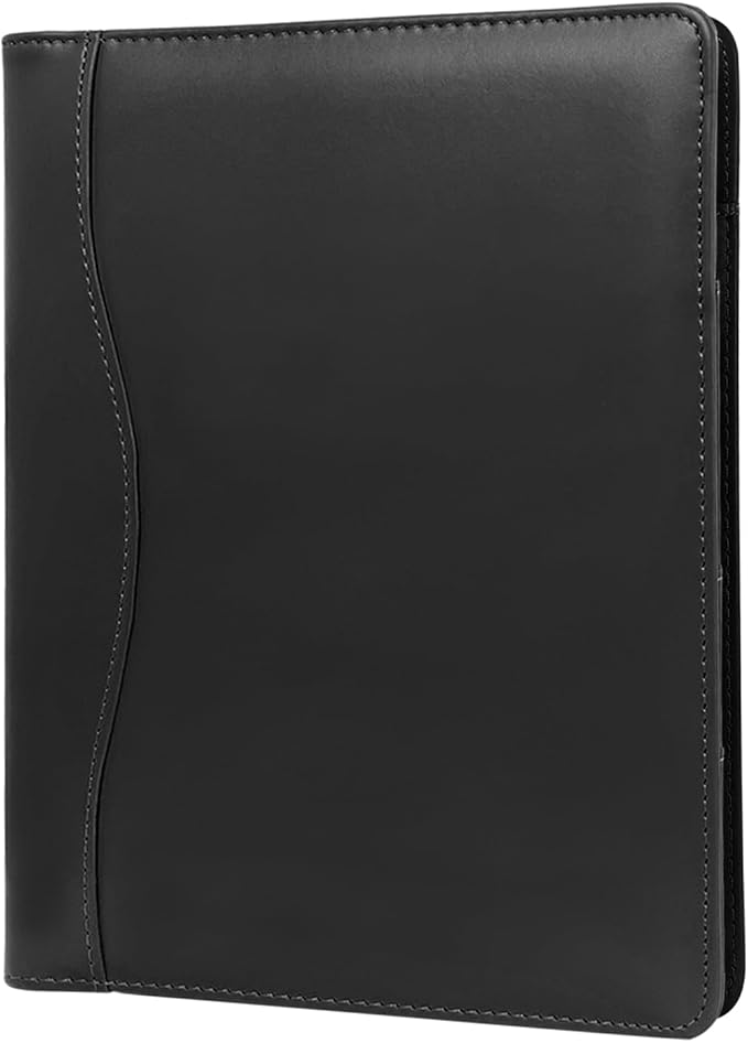Leather Portfolio Binder 5 x 8, Mini Soft Leather Padfolio A5 Business Binder - Image 5