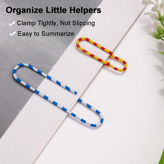 Vinaco Paper Clips Color Stripe, Durable and Rustproof, Vinyl Coated Paperclips - Image 3