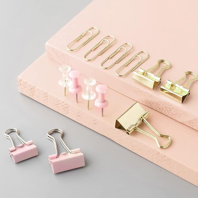 Paper Binder and Clips Set, Metal Assorted Sized Binders - Image 4