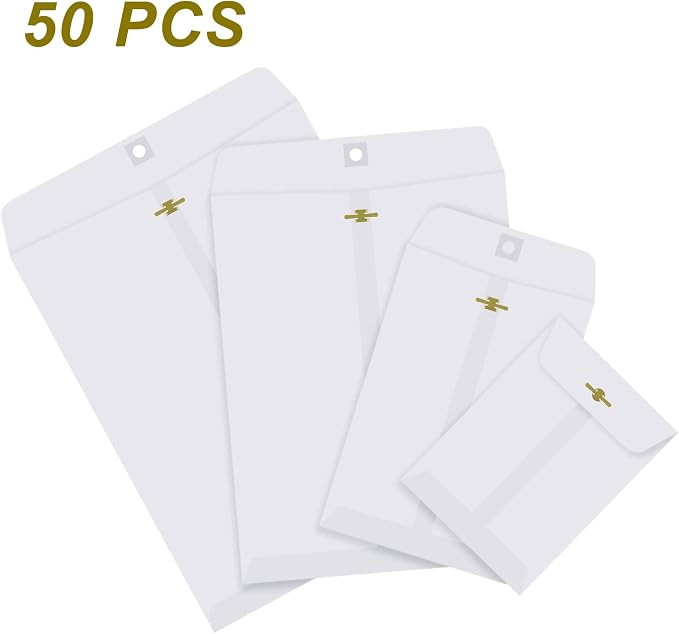 Frienda 4 Sizes Clasp Envelopes Kraft Paper Catalog Clasp Envelope - Image 2