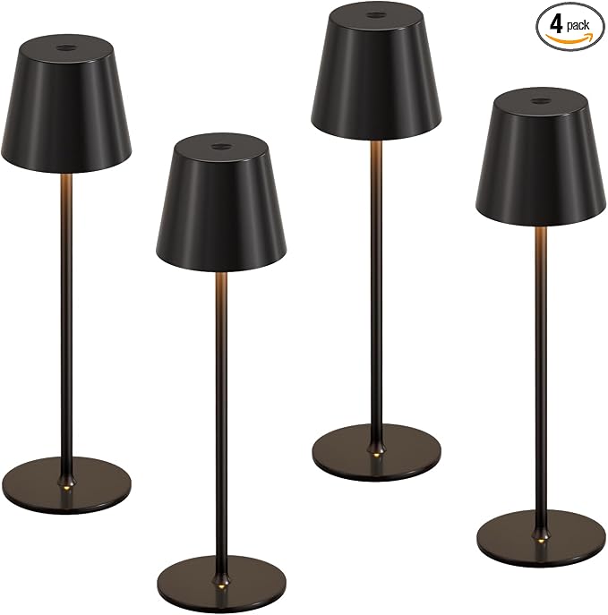 Kakanuo Cordless Table Lamp Rechargeable Black by KakanuoLightings