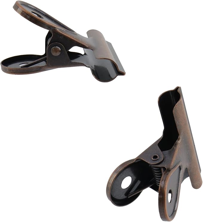 Xiaoyztan Mini Clips, 50mm Wide Red Bronze Bulldog Clips Paper Clip Binder Bull - Image 4
