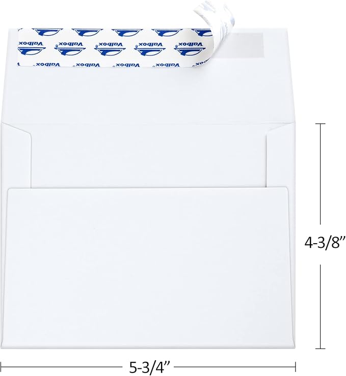ValBox A2 Invitation Envelopes 100 Qty 4.375x5.75" White Envelopes Self Seal - Image 2